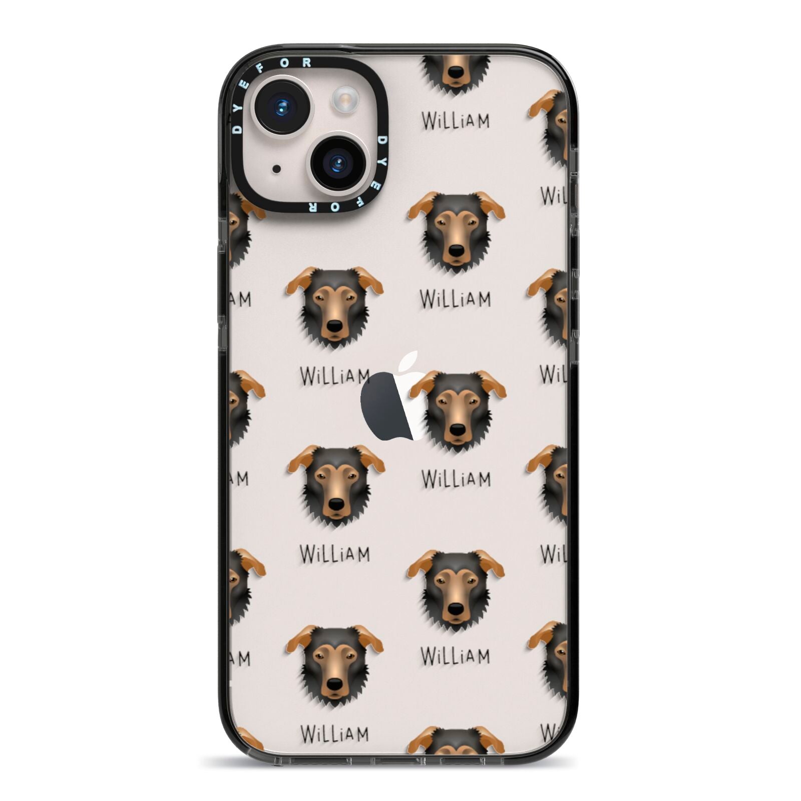 German Sheprador Icon with Name iPhone 14 Plus Black Impact Case on Silver phone