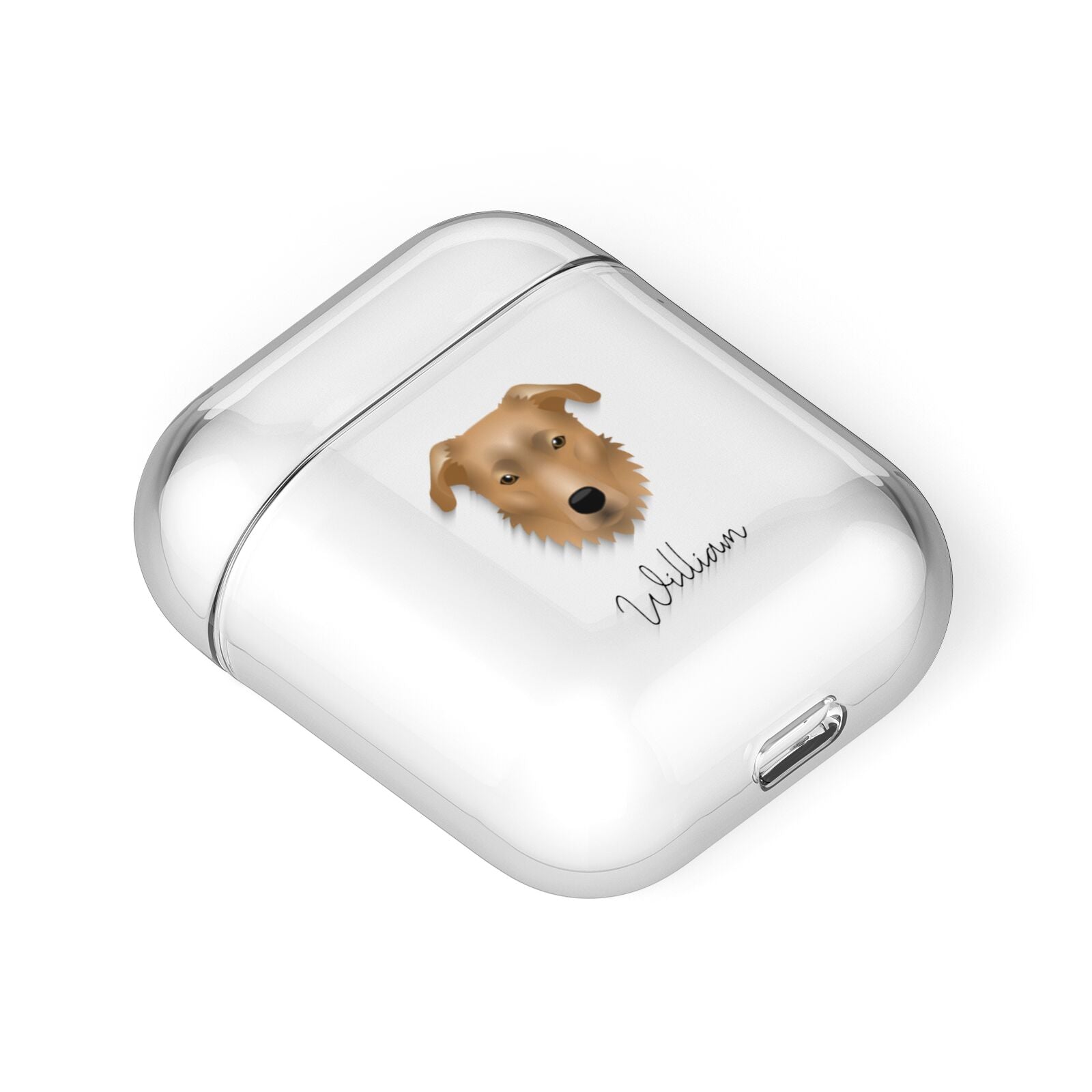 German Sheprador Personalised AirPods Case Laid Flat