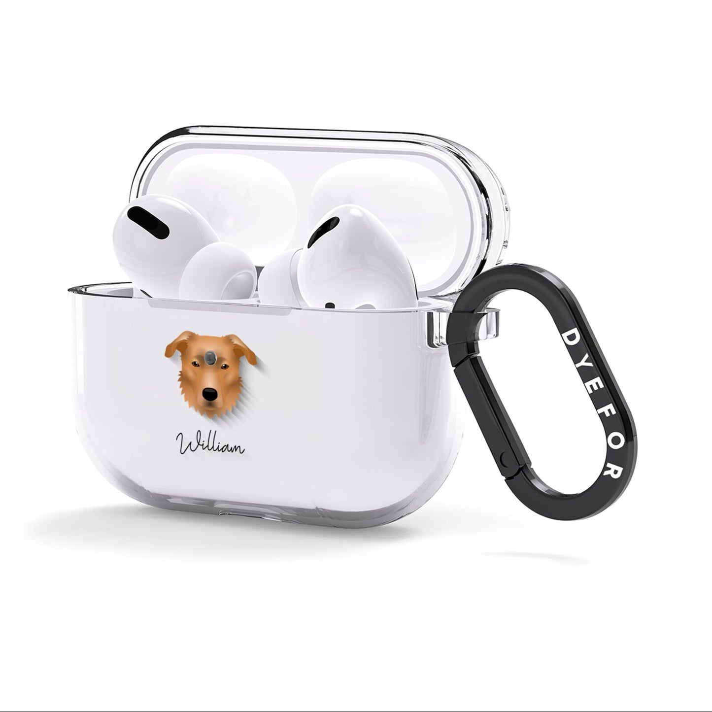 German Sheprador Personalised AirPods Clear Case 3rd Gen Side Image