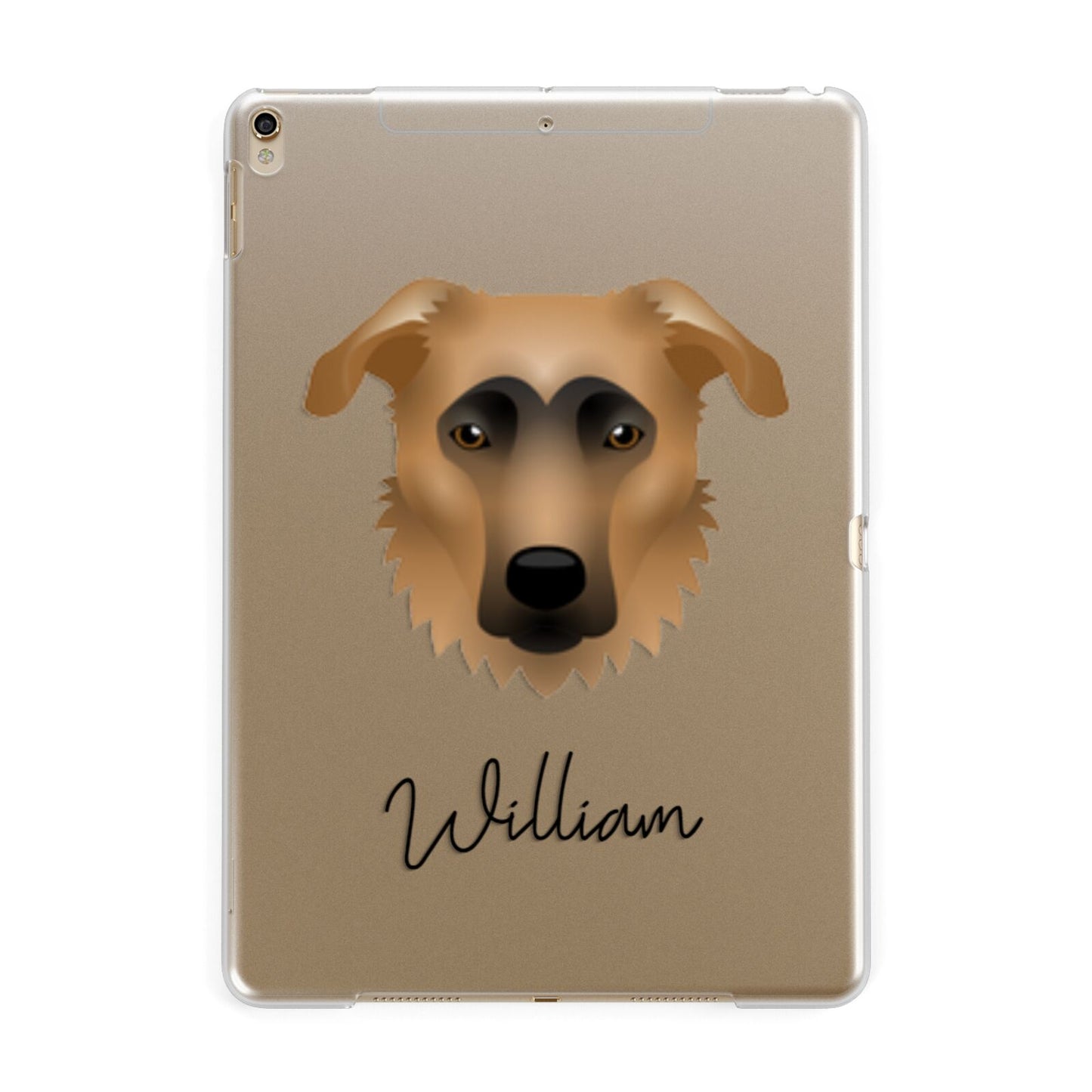 German Sheprador Personalised Apple iPad Gold Case