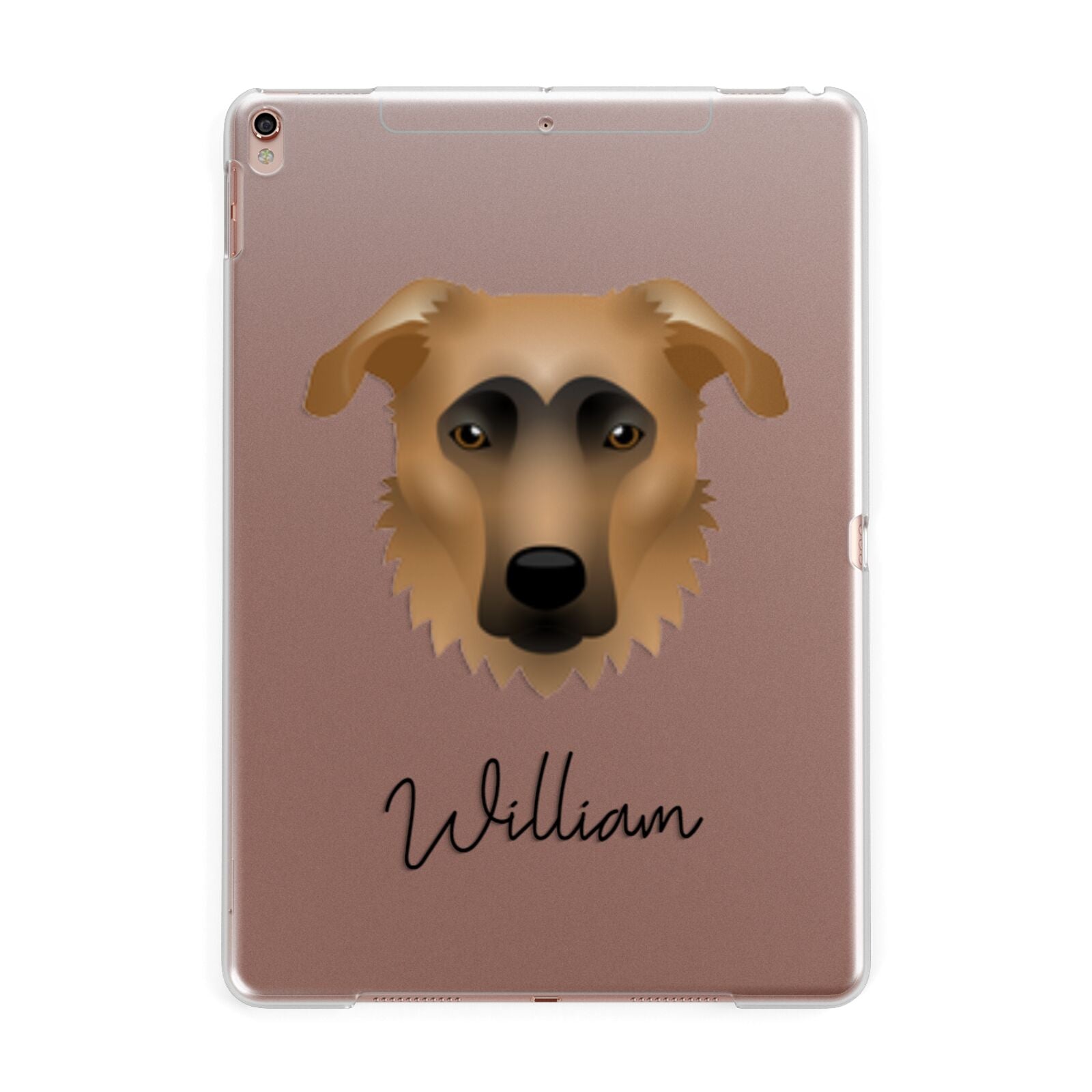 German Sheprador Personalised Apple iPad Rose Gold Case