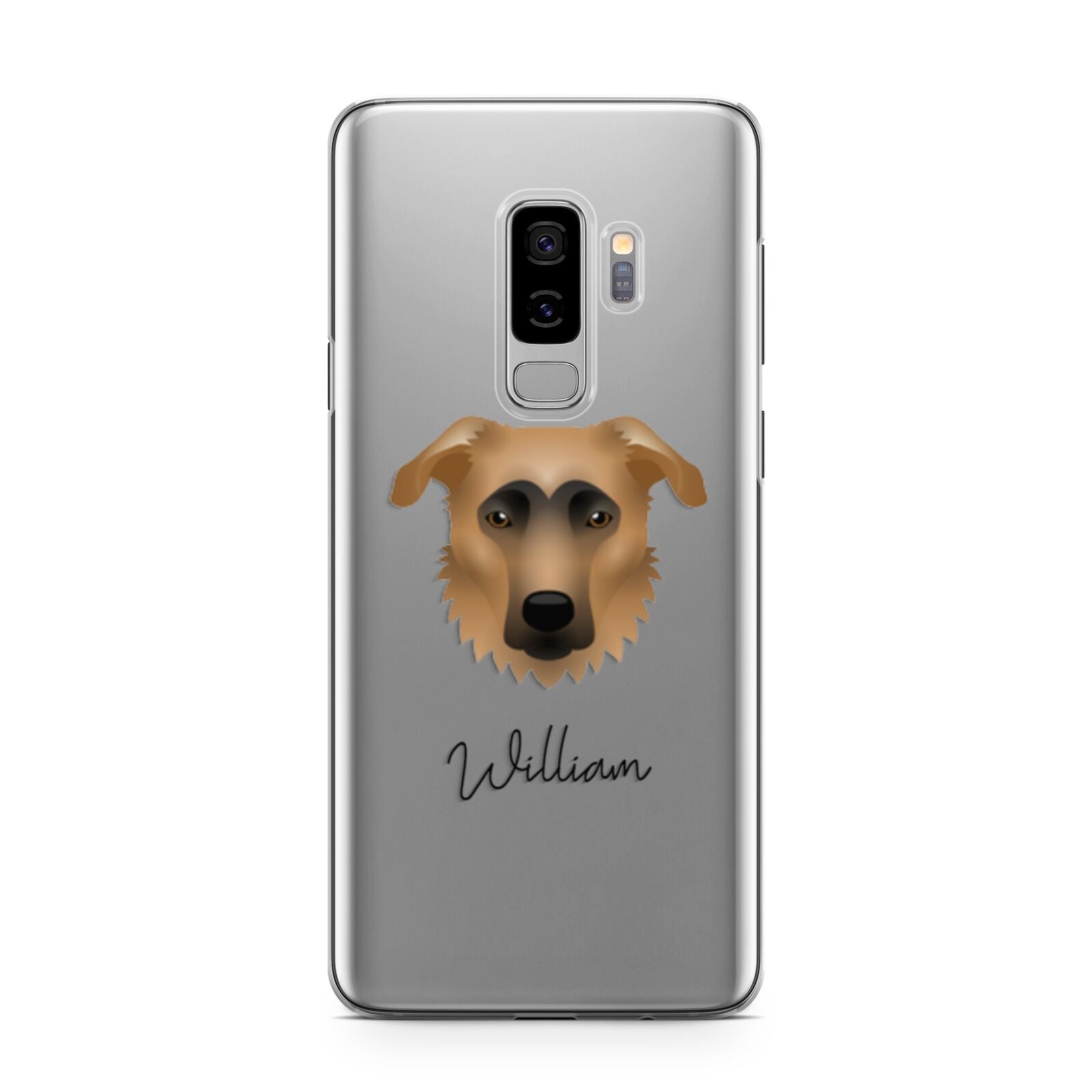 German Sheprador Personalised Samsung Galaxy S9 Plus Case on Silver phone