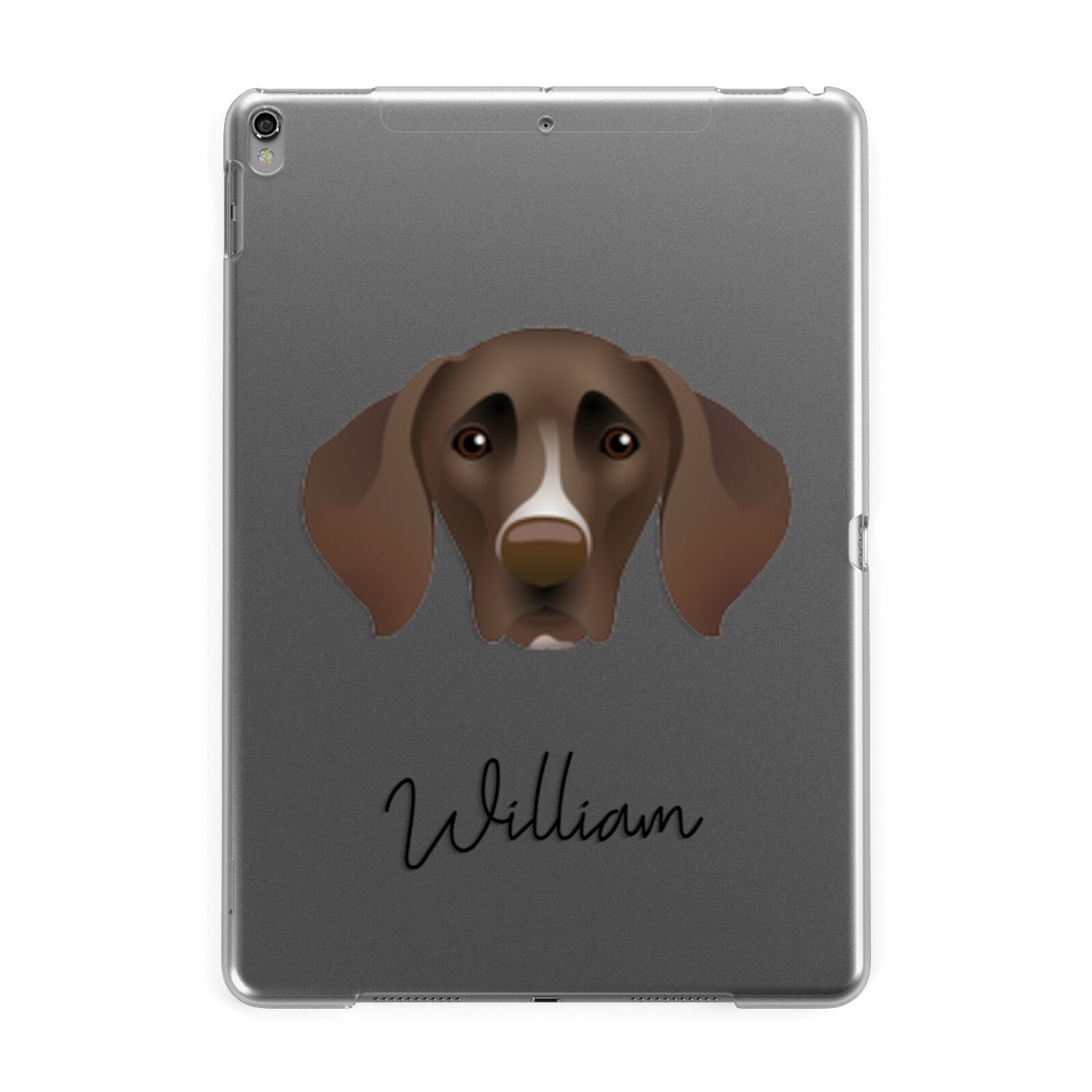 German Shorthaired Pointer Personalised Apple iPad Grey Case