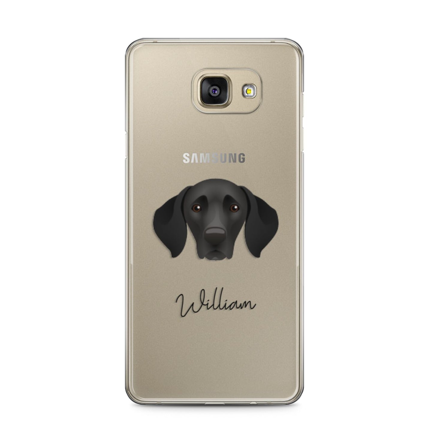 German Shorthaired Pointer Personalised Samsung Galaxy A5 2016 Case on gold phone