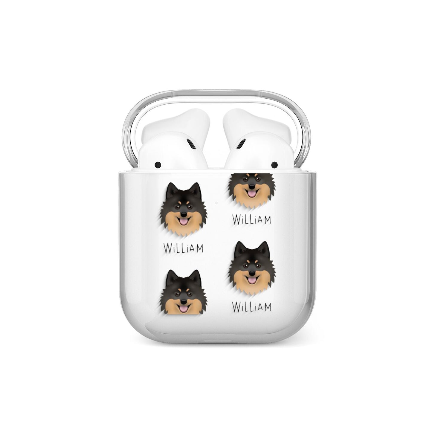 German Spitz Icon with Name AirPods Case