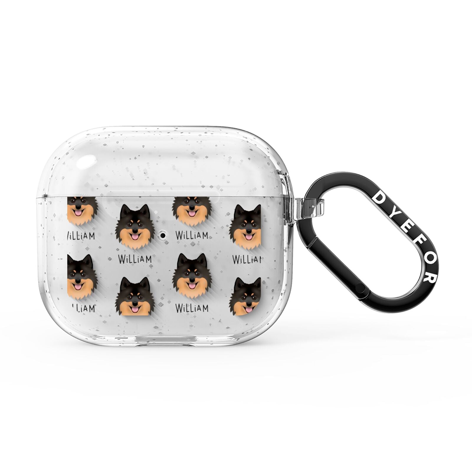 German Spitz Icon with Name AirPods Glitter Case 3rd Gen