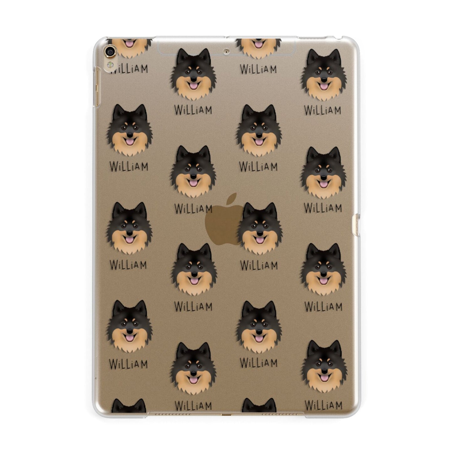 German Spitz Icon with Name Apple iPad Gold Case