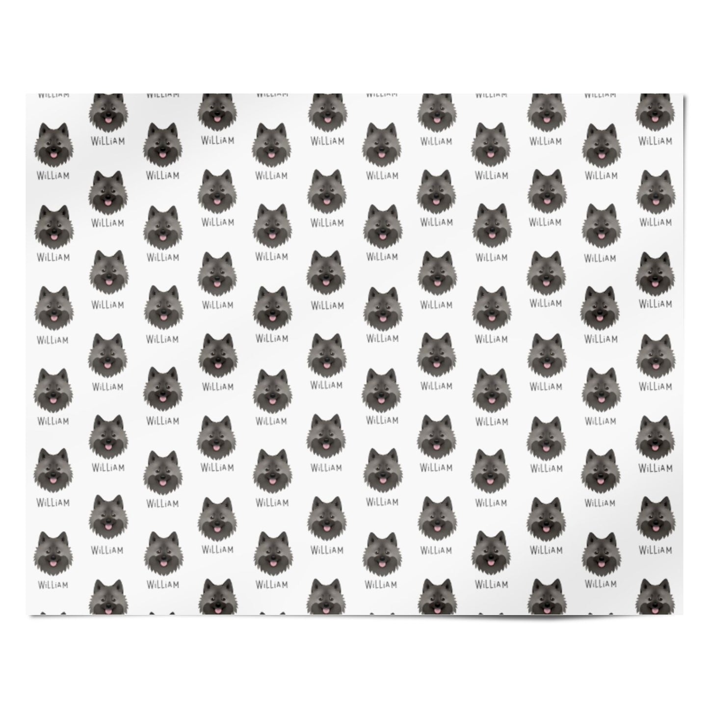 German Spitz Icon with Name Personalised Wrapping Paper Alternative