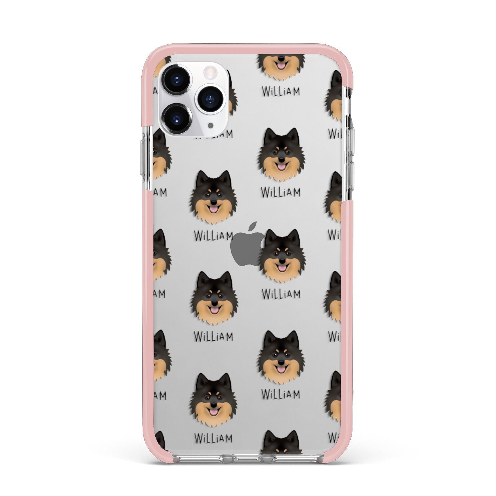 German Spitz Icon with Name iPhone 11 Pro Max Impact Pink Edge Case