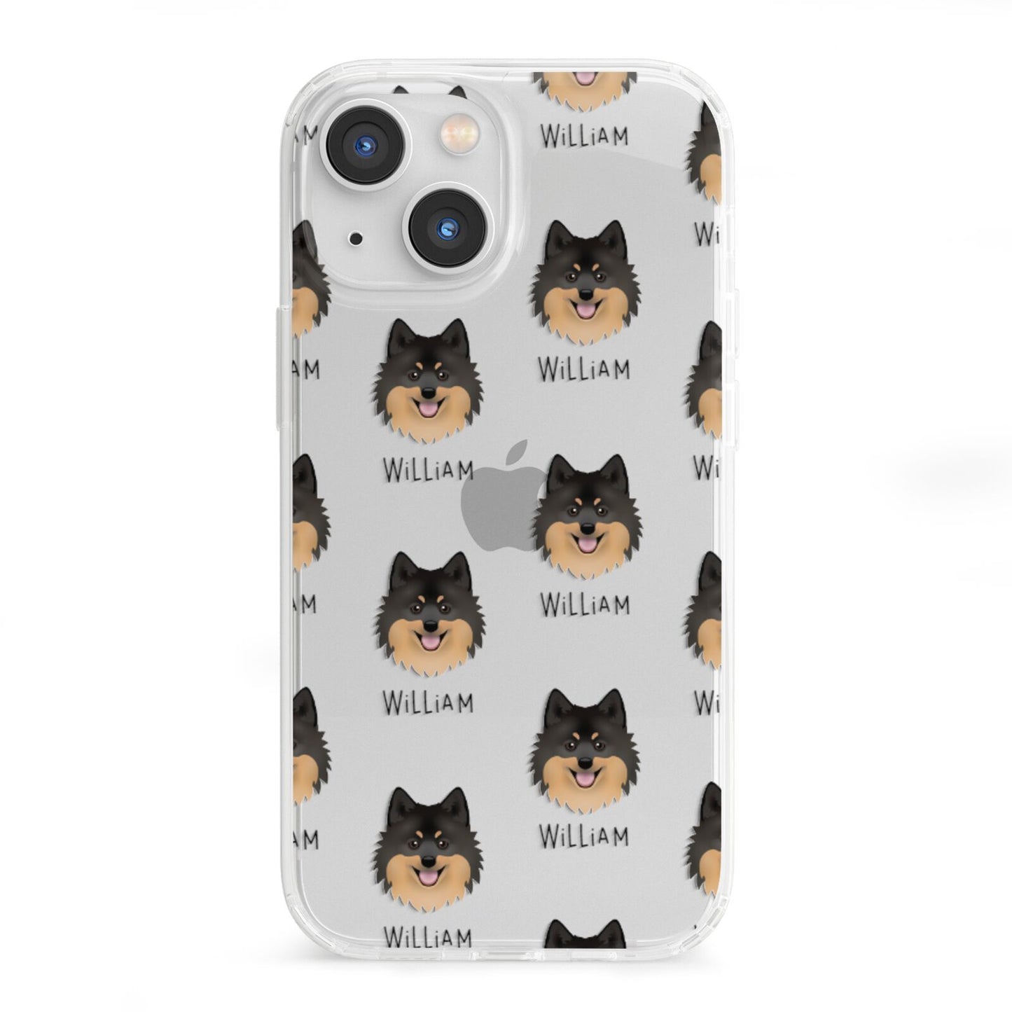 German Spitz Icon with Name iPhone 13 Mini Clear Bumper Case