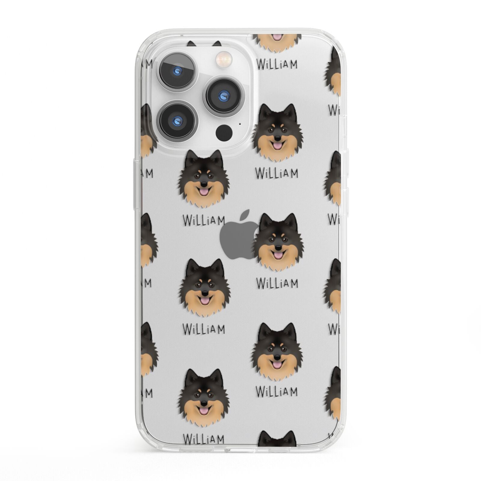 German Spitz Icon with Name iPhone 13 Pro Clear Bumper Case