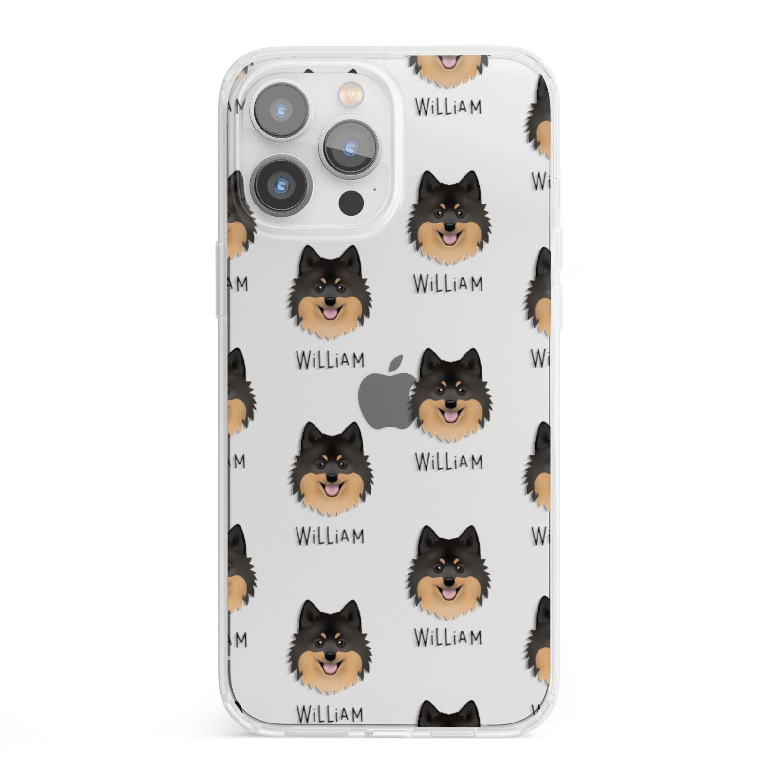 German Spitz Icon with Name iPhone 13 Pro Max Clear Bumper Case