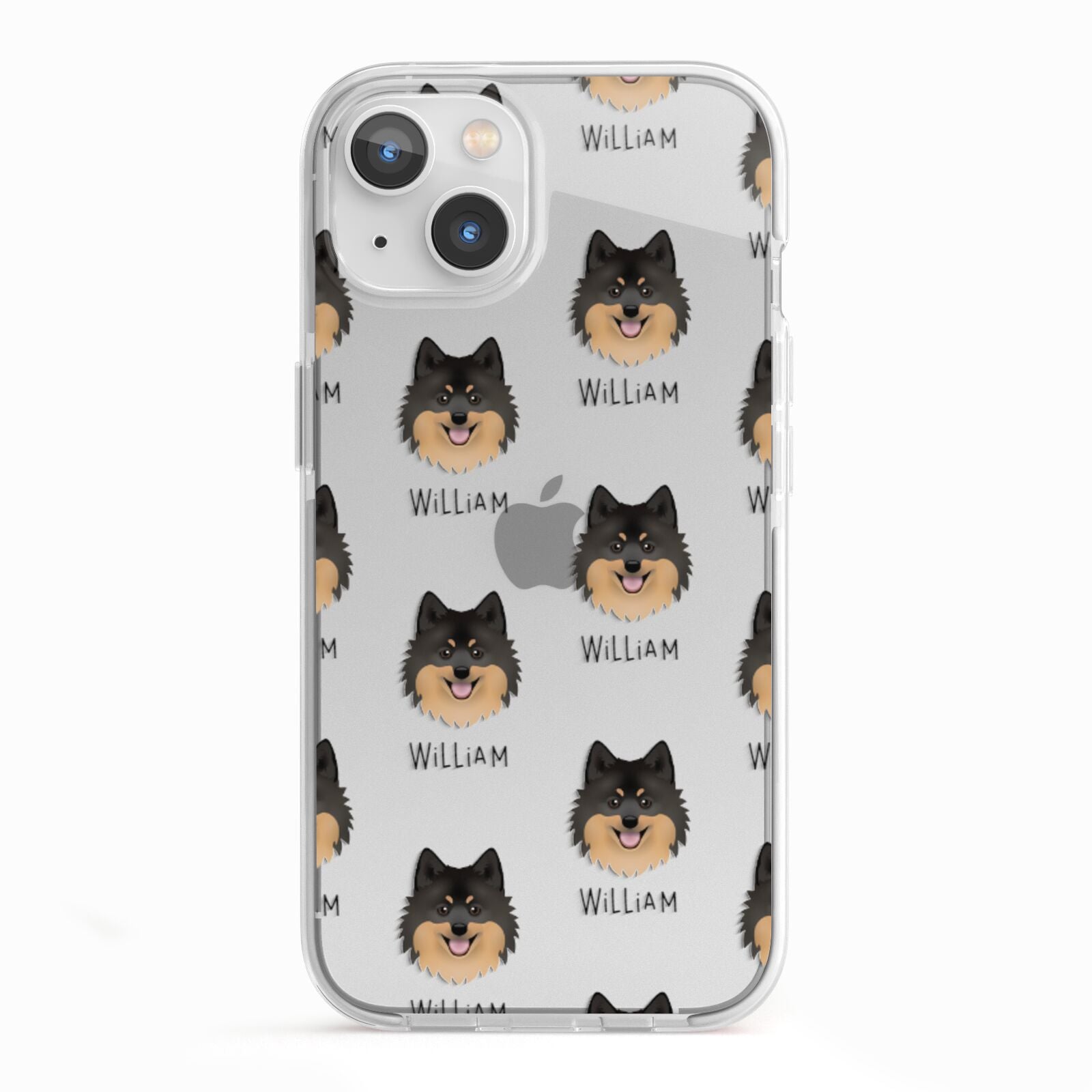 German Spitz Icon with Name iPhone 13 TPU Impact Case with White Edges