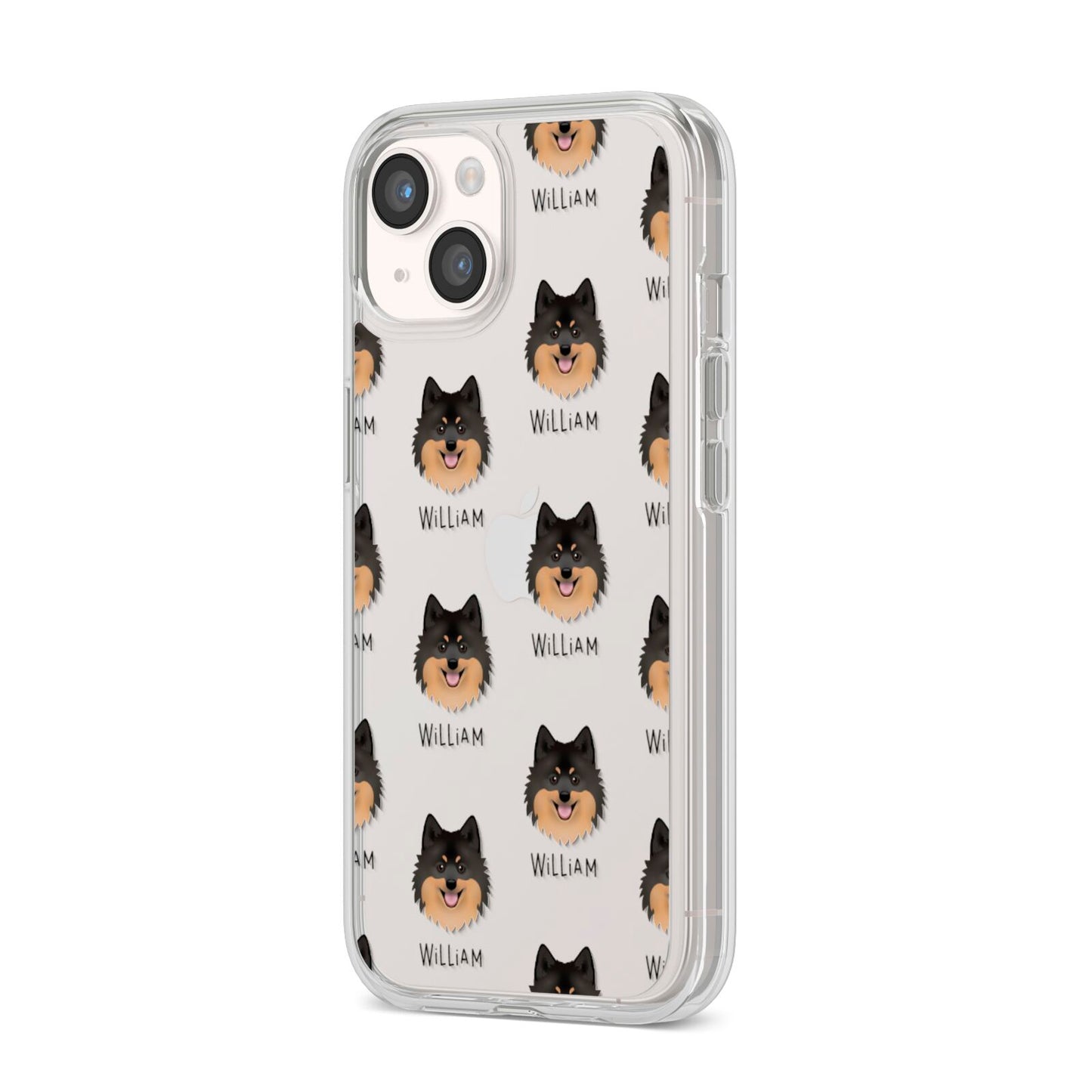 German Spitz Icon with Name iPhone 14 Clear Tough Case Starlight Angled Image
