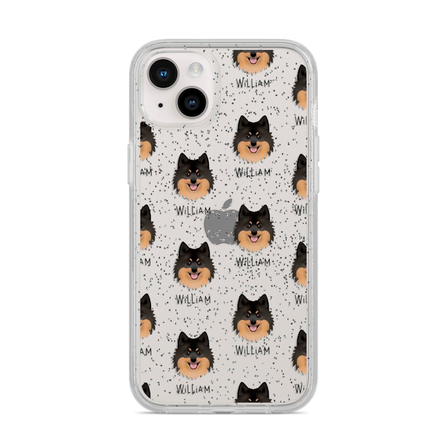 German Spitz Icon with Name iPhone 14 Plus Glitter Tough Case Starlight