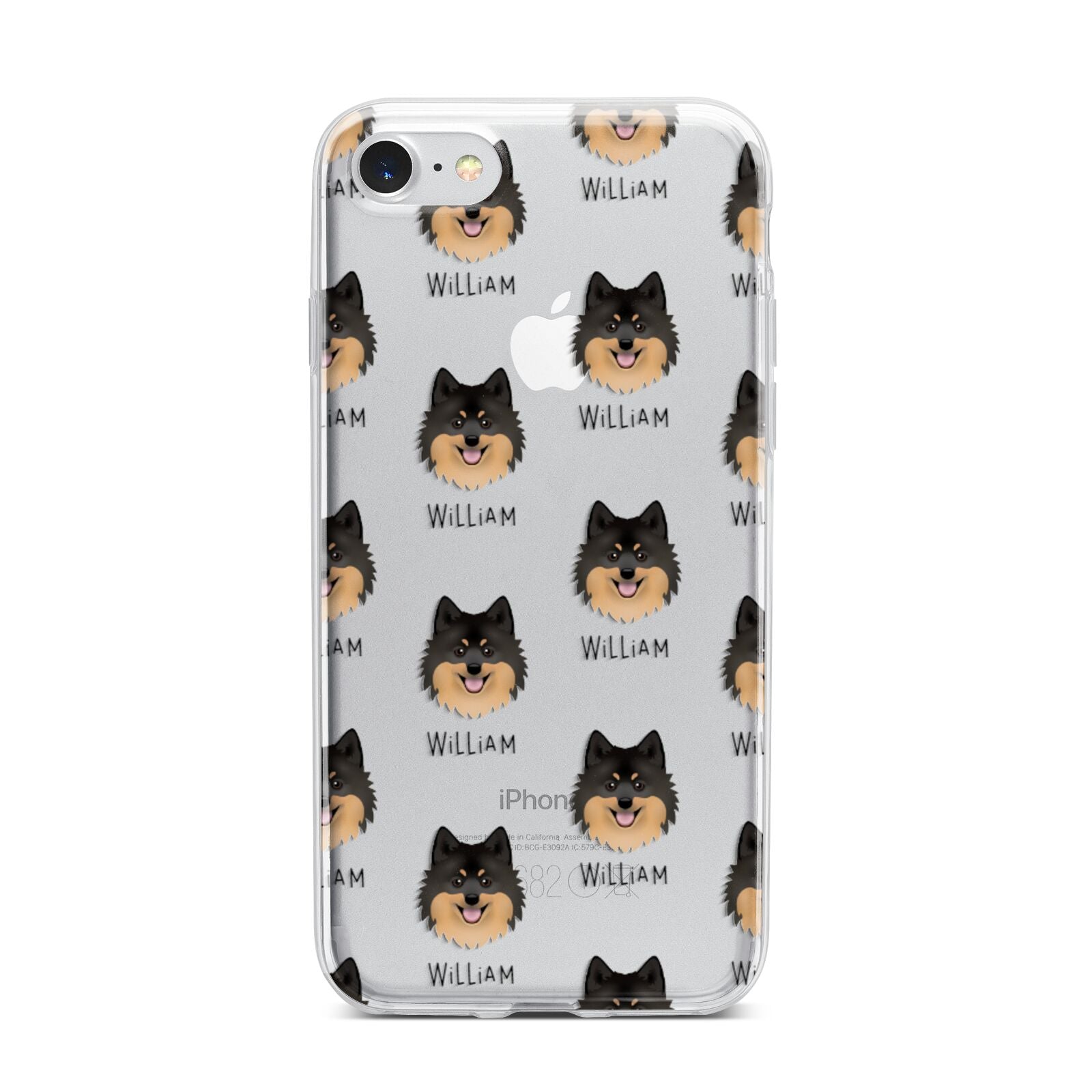 German Spitz Icon with Name iPhone 7 Bumper Case on Silver iPhone