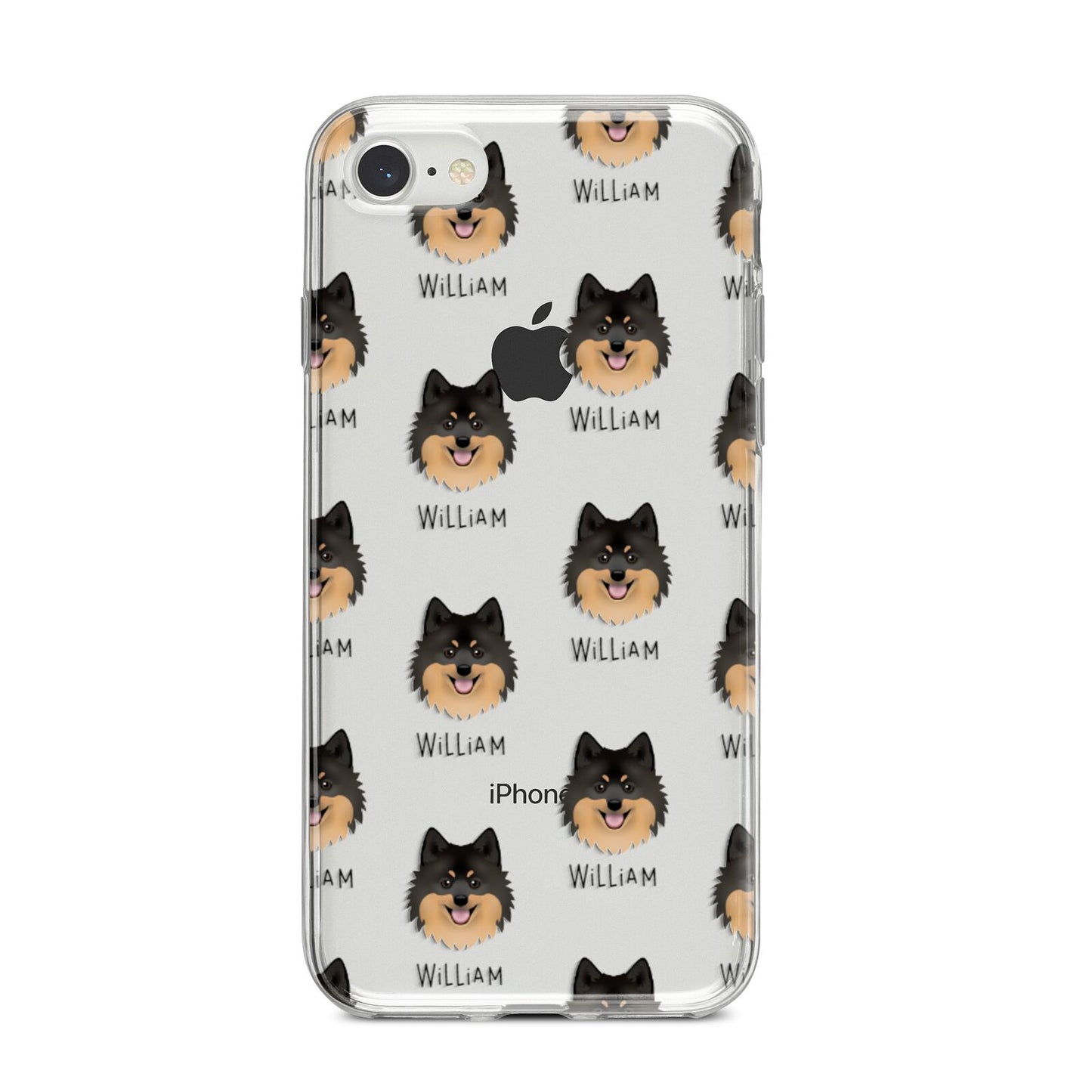German Spitz Icon with Name iPhone 8 Bumper Case on Silver iPhone