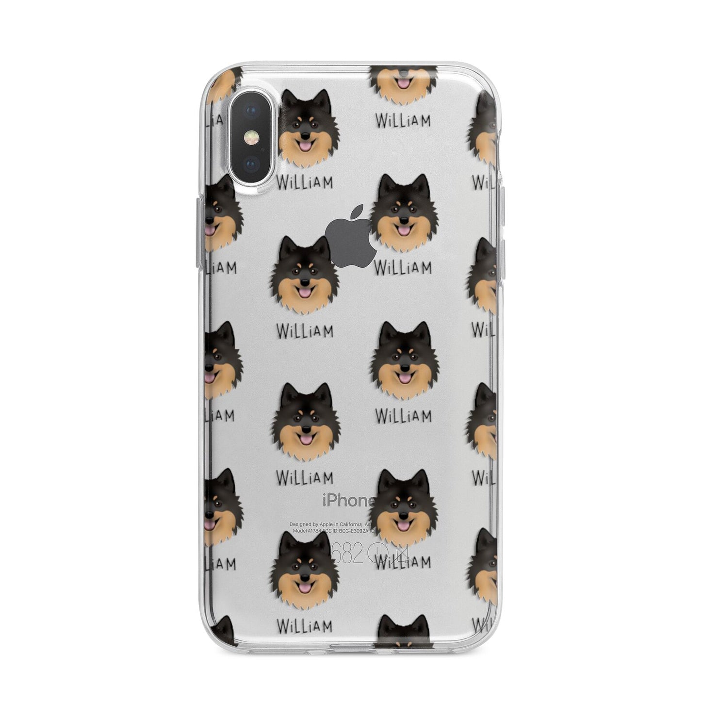 German Spitz Icon with Name iPhone X Bumper Case on Silver iPhone Alternative Image 1