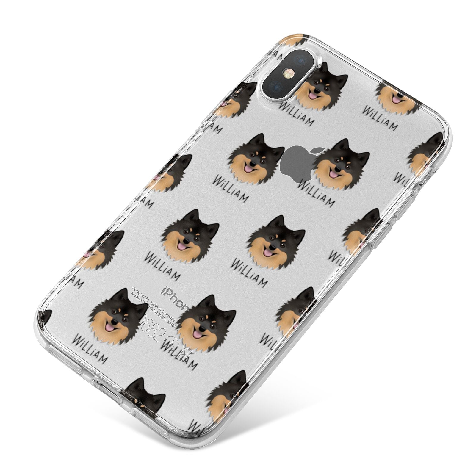 German Spitz Icon with Name iPhone X Bumper Case on Silver iPhone