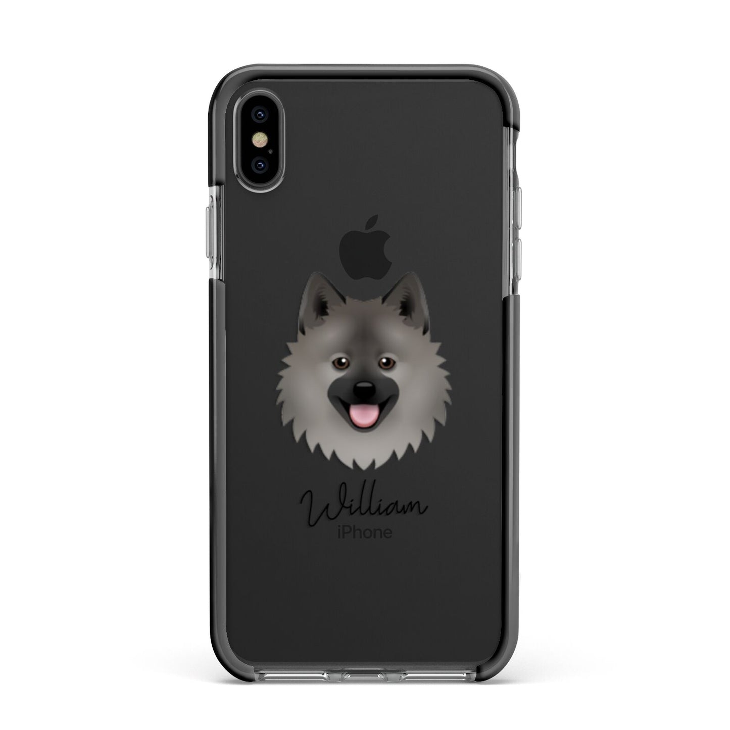 German Spitz Personalised Apple iPhone Xs Max Impact Case Black Edge on Black Phone