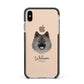 German Spitz Personalised Apple iPhone Xs Max Impact Case Black Edge on Gold Phone