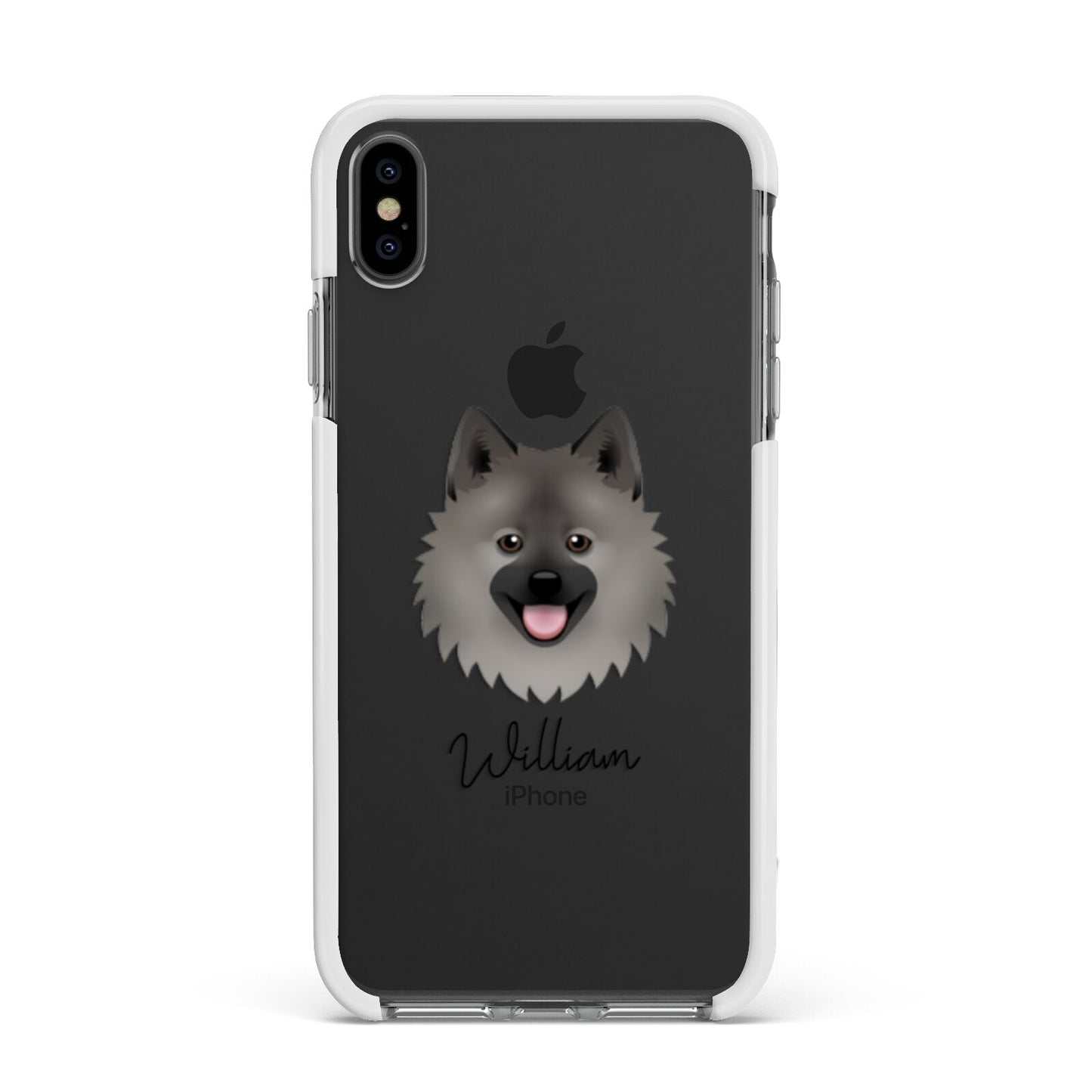 German Spitz Personalised Apple iPhone Xs Max Impact Case White Edge on Black Phone