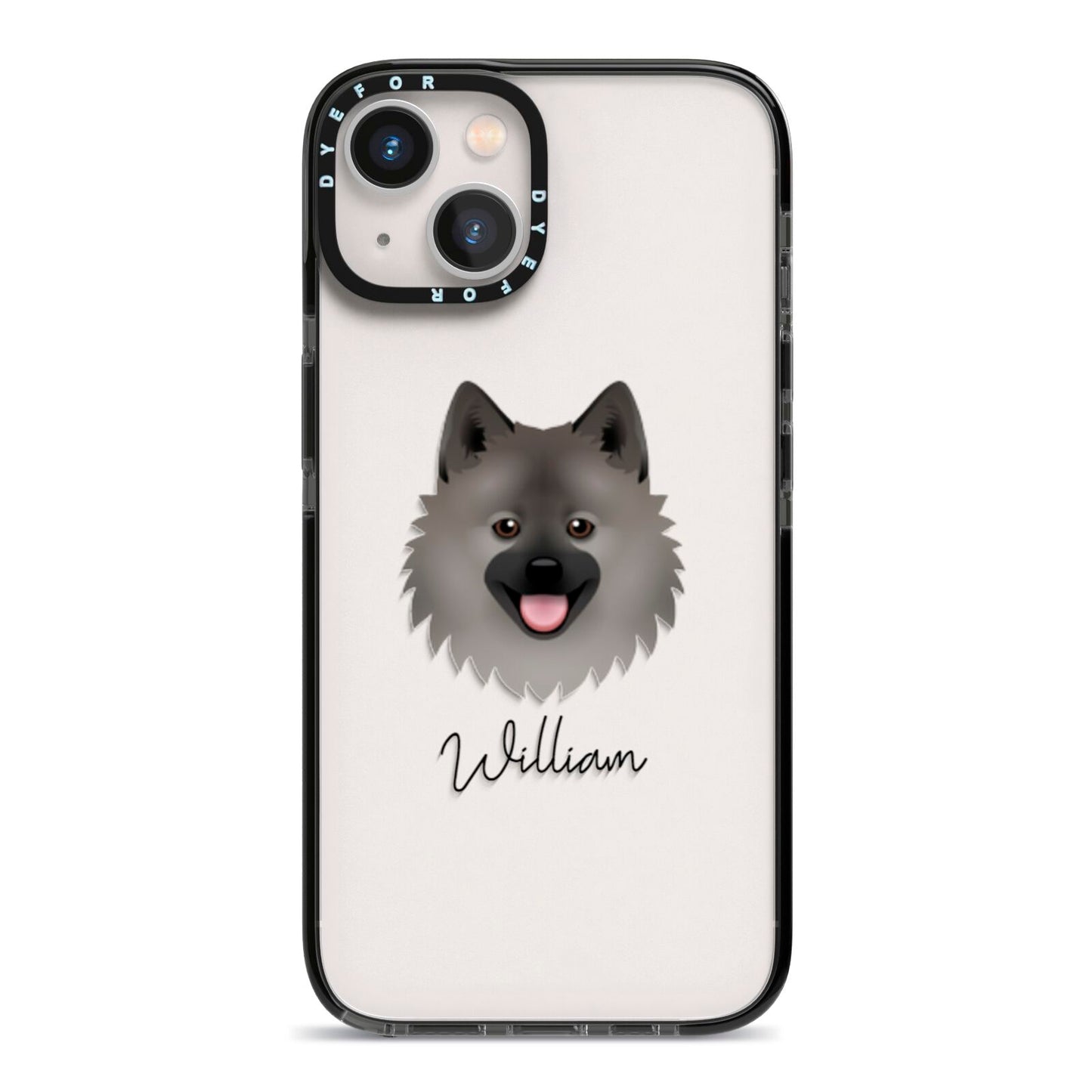 German Spitz Personalised iPhone 13 Black Impact Case on Silver phone