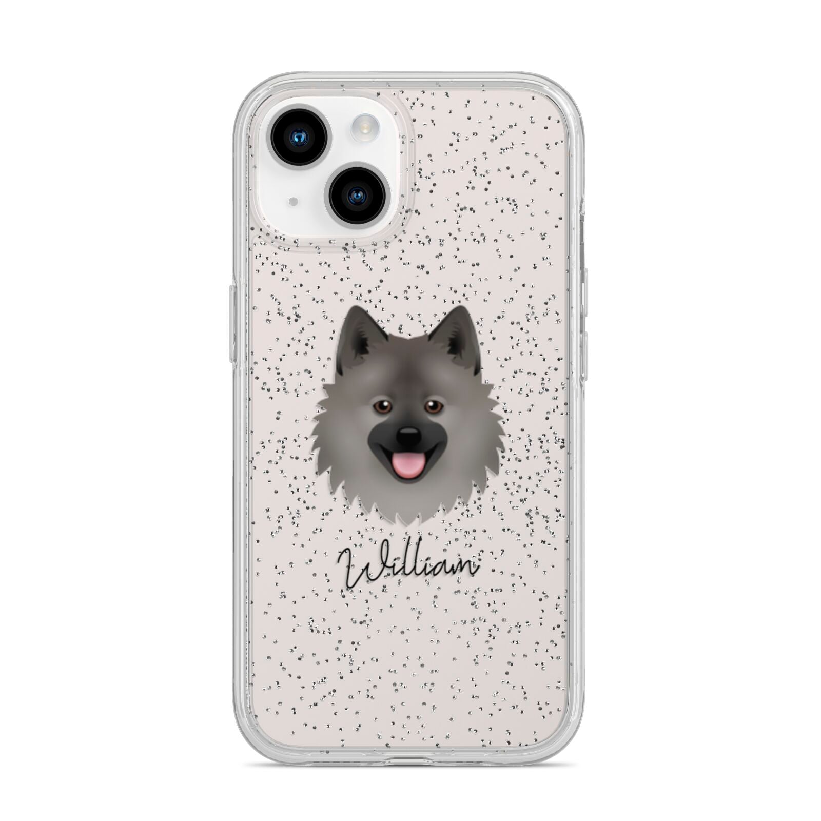 German Spitz Personalised iPhone 14 Glitter Tough Case Starlight