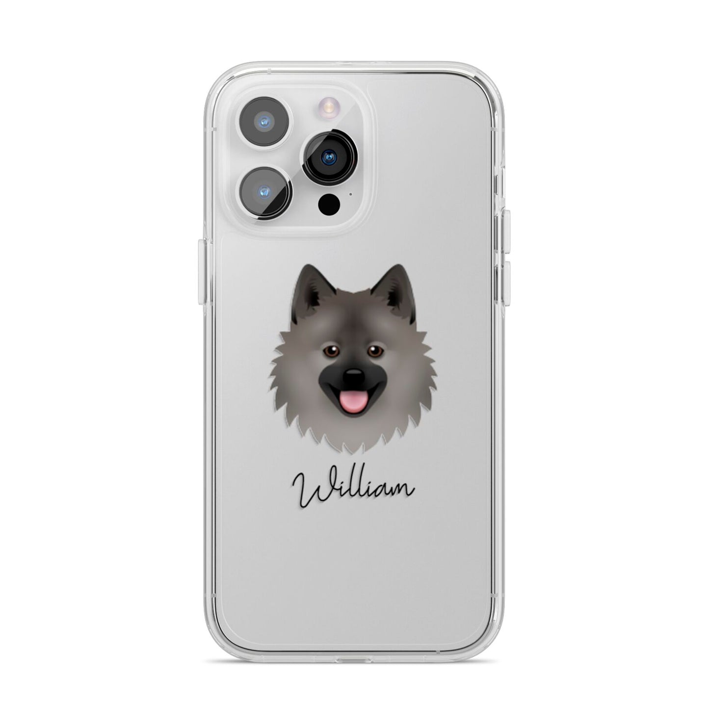 German Spitz Personalised iPhone 14 Pro Max Clear Tough Case Silver