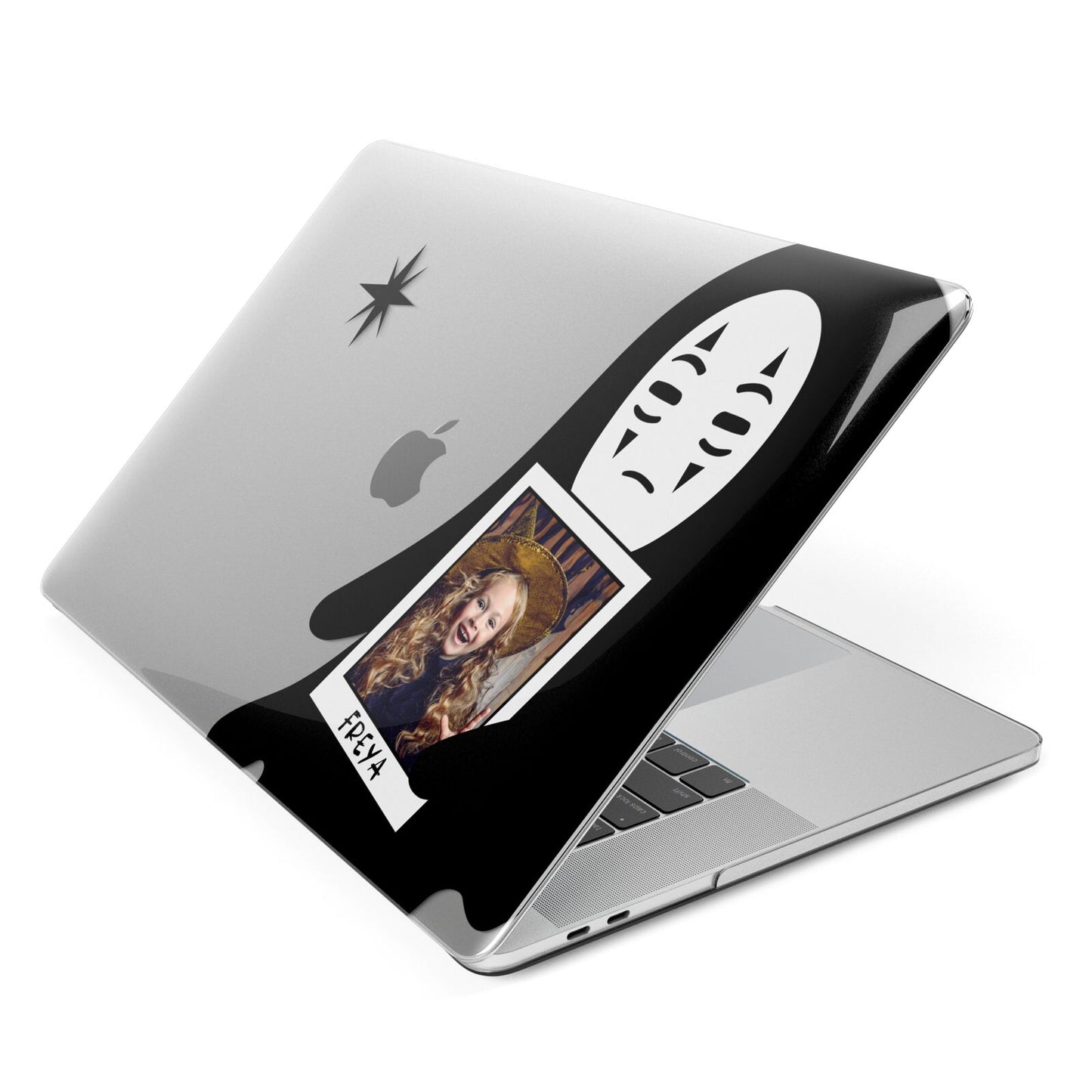 Ghostly Halloween Photo Apple MacBook Case Side View