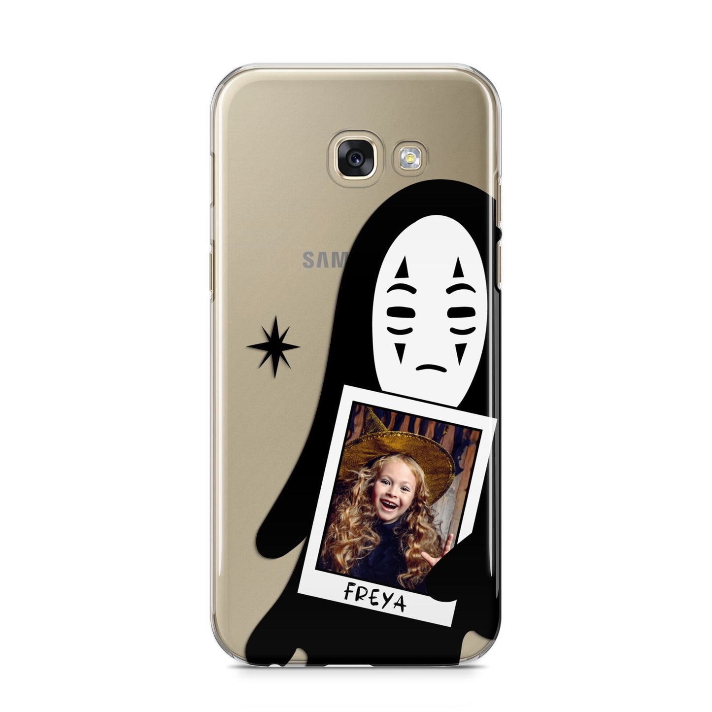 Ghostly Halloween Photo Samsung Galaxy A5 2017 Case on gold phone