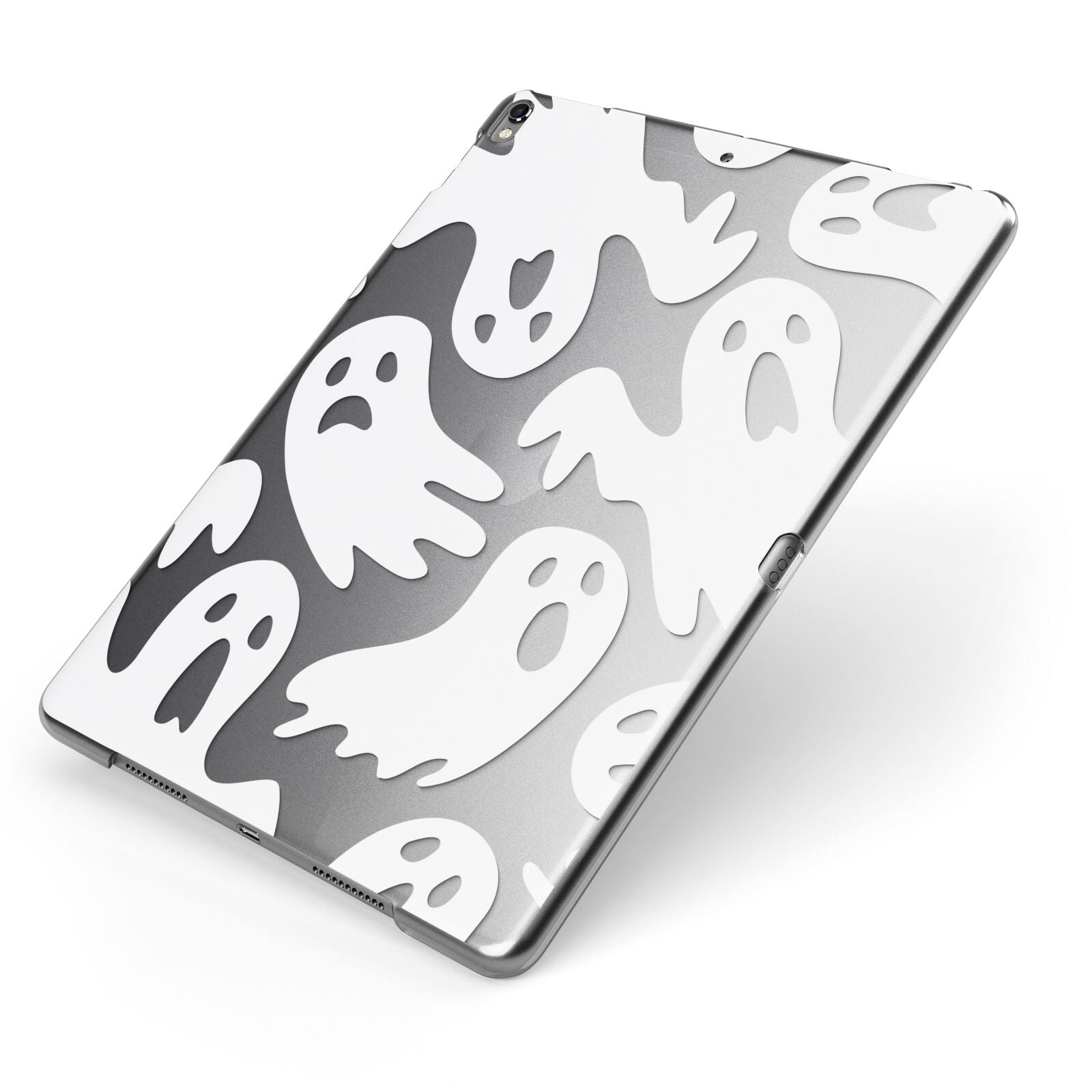 Ghosts with Transparent Background Apple iPad Case on Grey iPad Side View