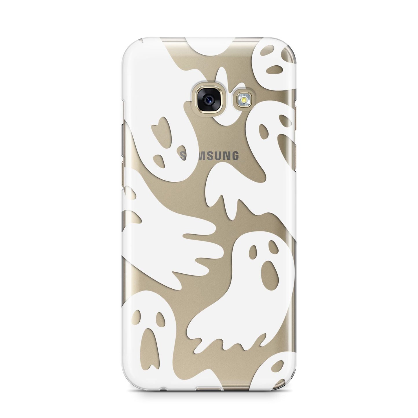 Ghosts with Transparent Background Samsung Galaxy A3 2017 Case on gold phone