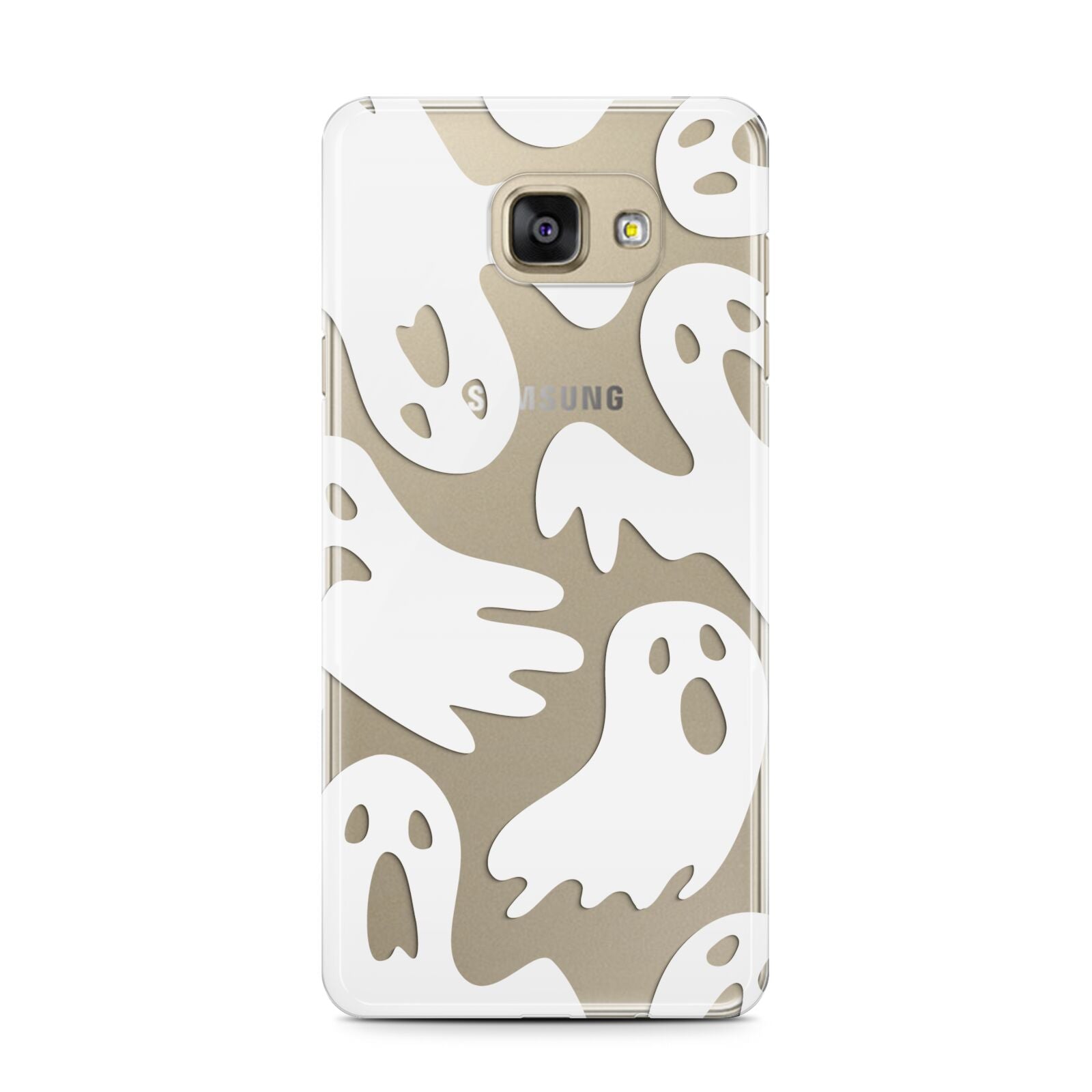 Ghosts with Transparent Background Samsung Galaxy A7 2016 Case on gold phone