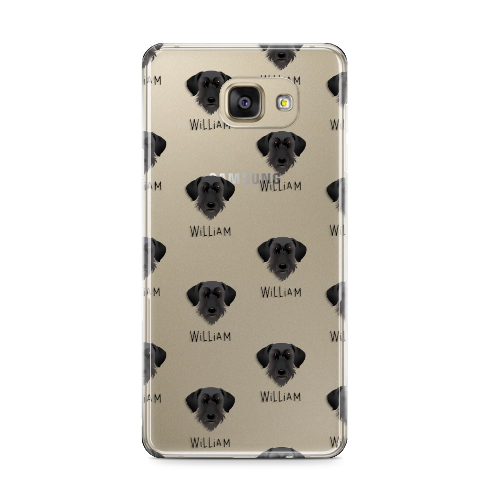 Giant Schnauzer Icon with Name Samsung Galaxy A9 2016 Case on gold phone