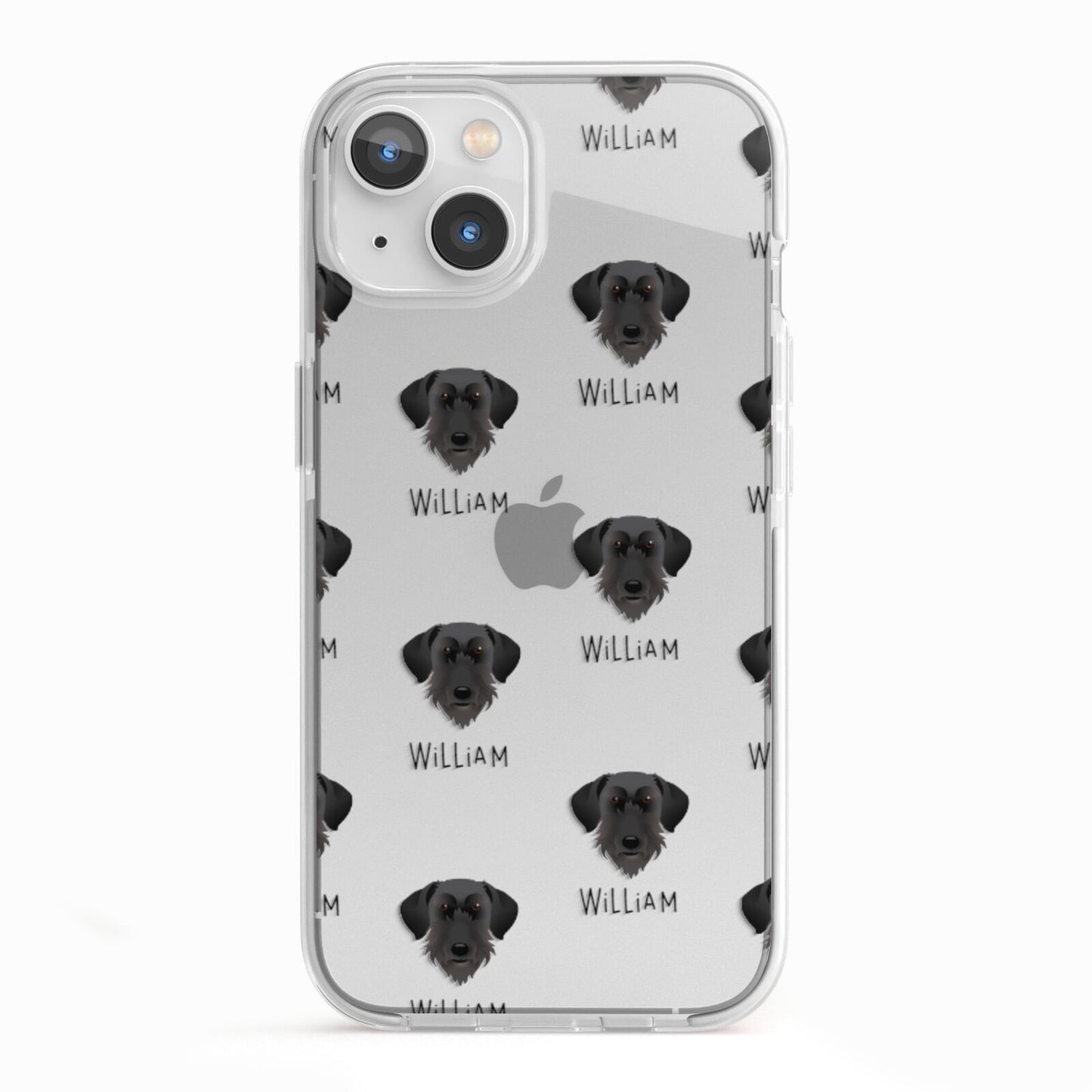 Giant Schnauzer Icon with Name iPhone 13 TPU Impact Case with White Edges