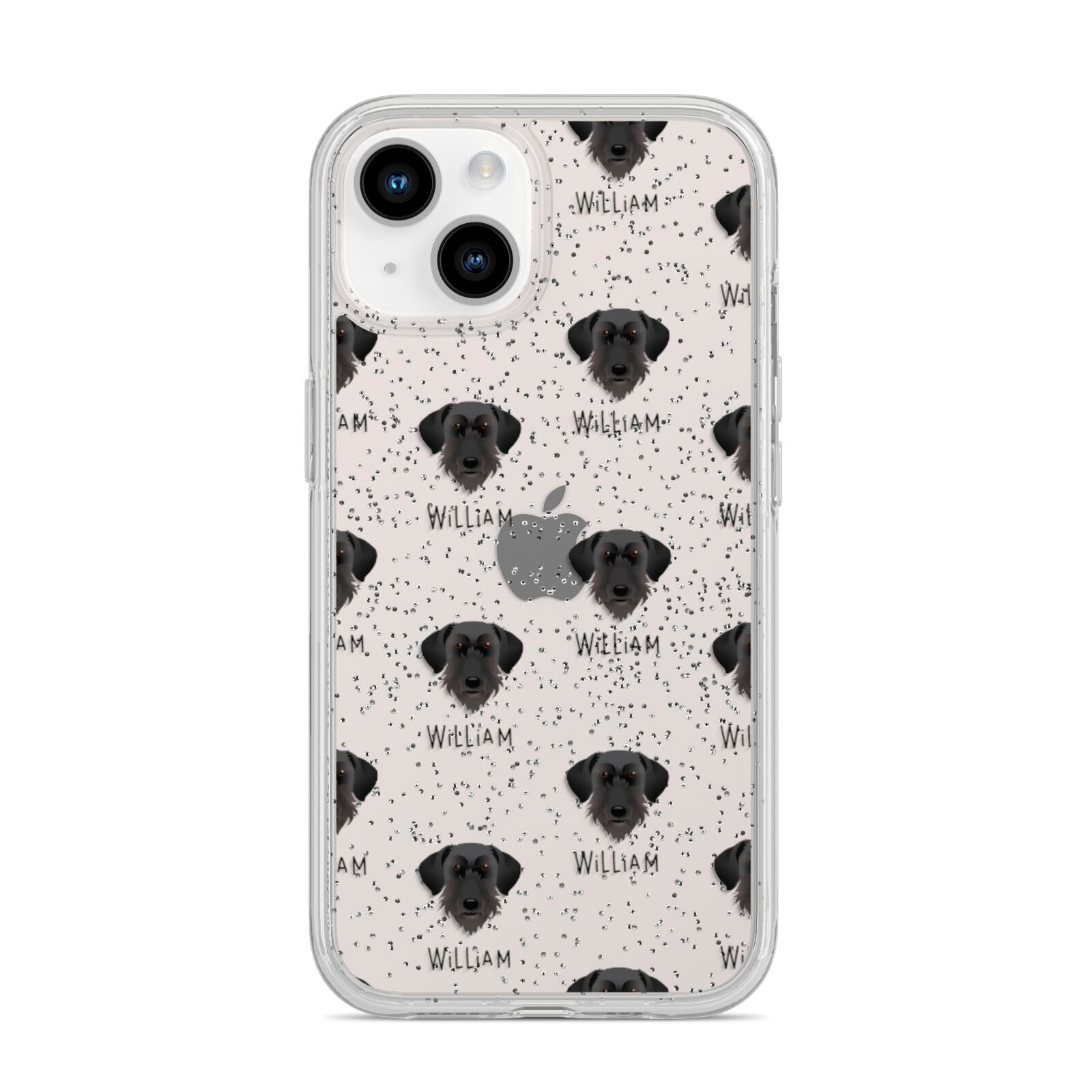 Giant Schnauzer Icon with Name iPhone 14 Glitter Tough Case Starlight