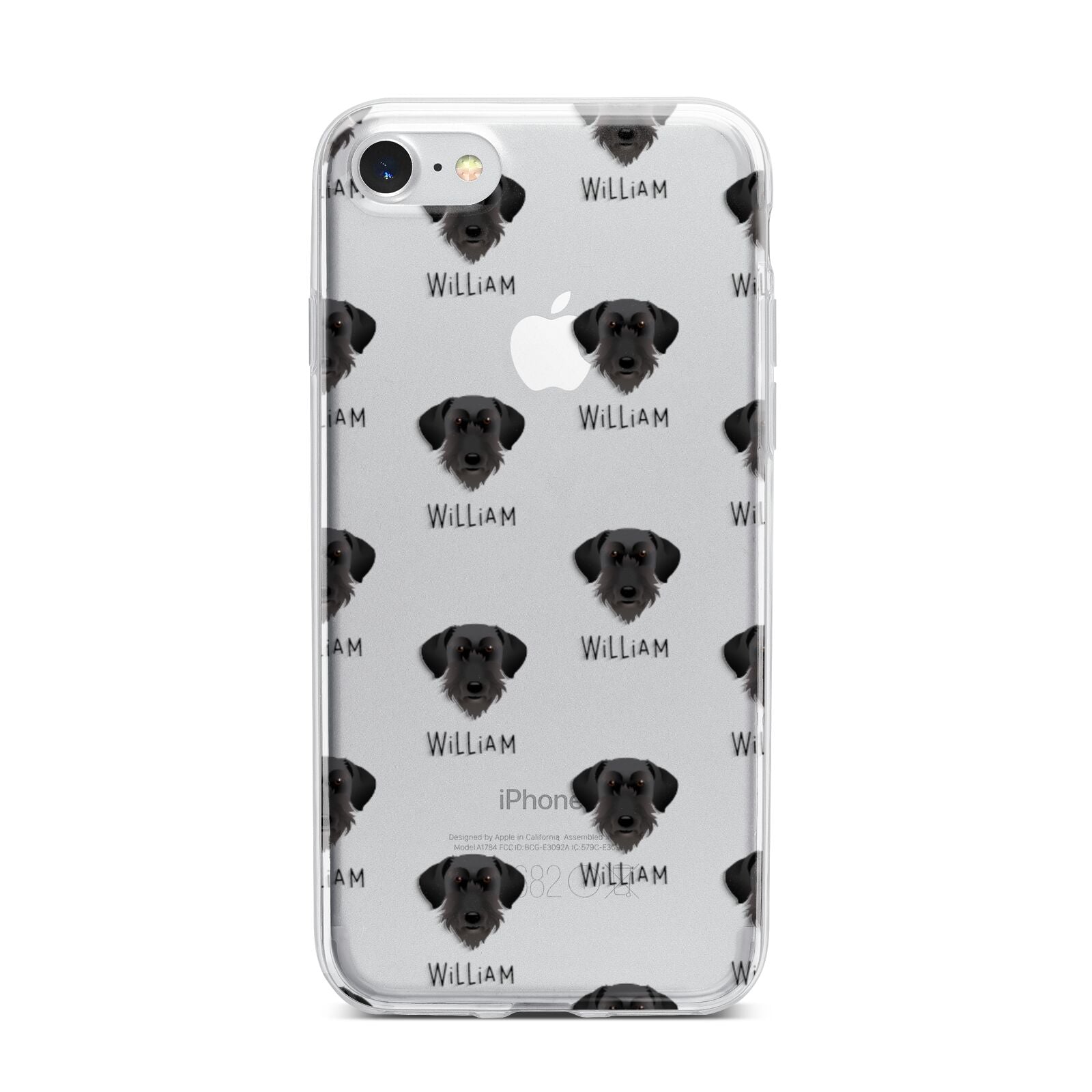 Giant Schnauzer Icon with Name iPhone 7 Bumper Case on Silver iPhone