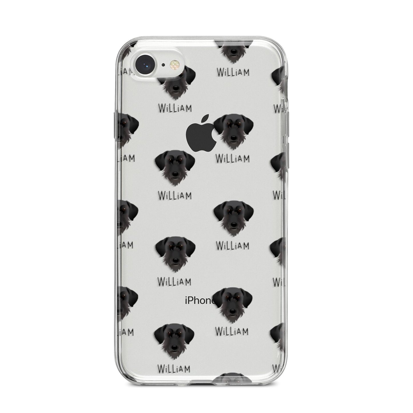 Giant Schnauzer Icon with Name iPhone 8 Bumper Case on Silver iPhone