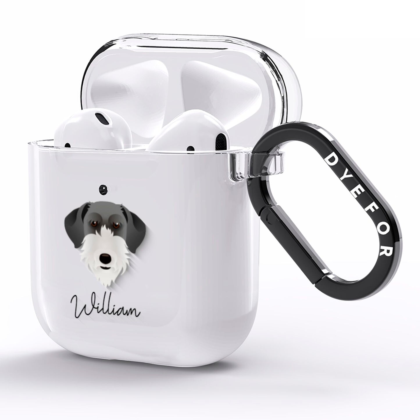 Giant Schnauzer Personalised AirPods Clear Case Side Image