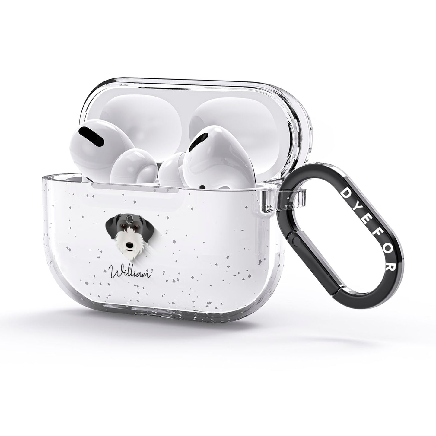 Giant Schnauzer Personalised AirPods Glitter Case 3rd Gen Side Image