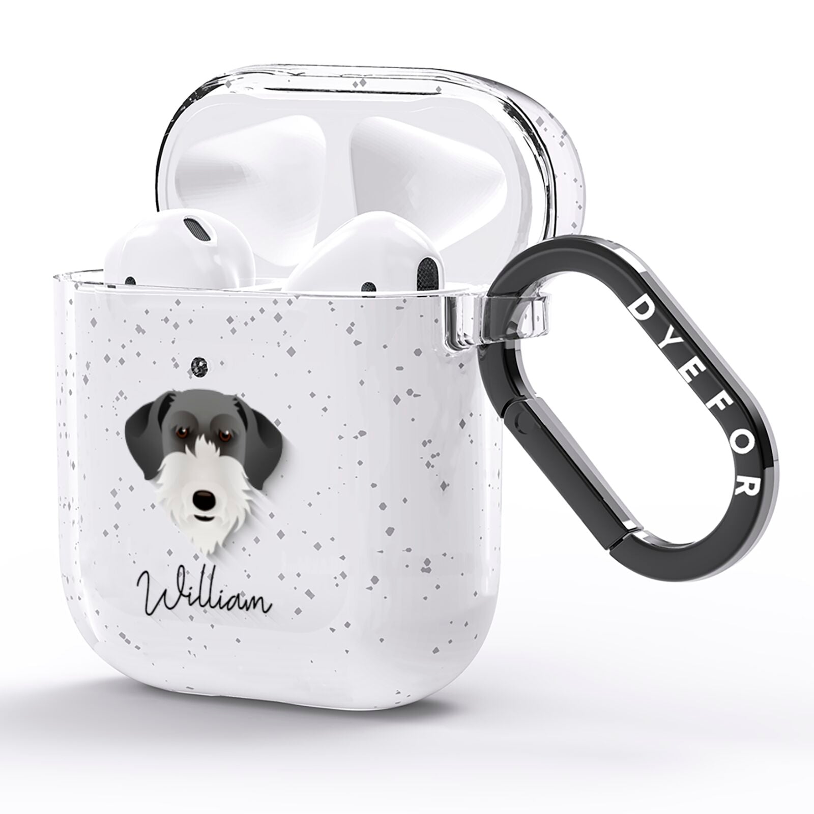 Giant Schnauzer Personalised AirPods Glitter Case Side Image