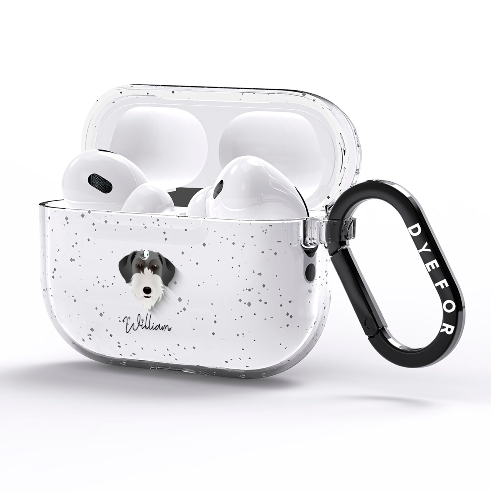 Giant Schnauzer Personalised AirPods Pro Glitter Case Side Image