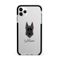 Giant Schnauzer Personalised Apple iPhone 11 Pro Max in Silver with Black Impact Case
