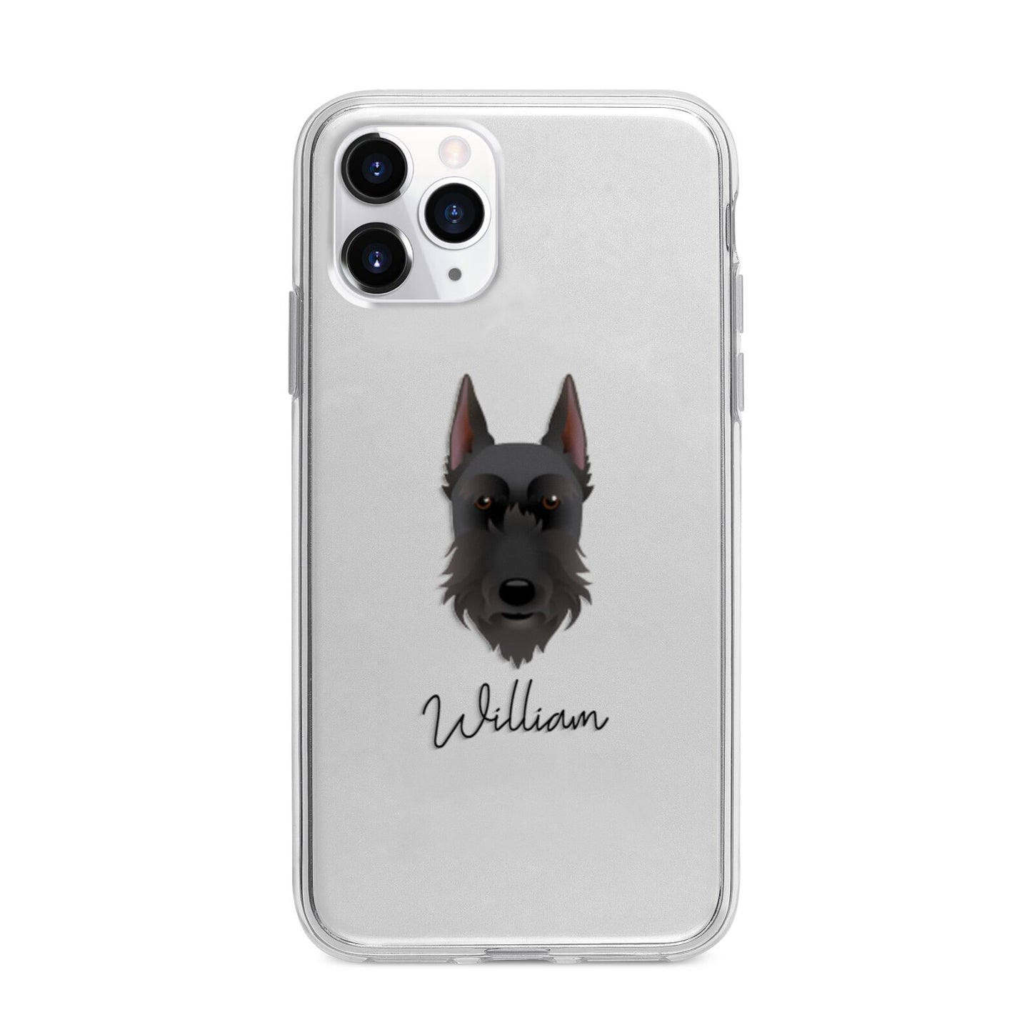 Giant Schnauzer Personalised Apple iPhone 11 Pro Max in Silver with Bumper Case