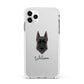 Giant Schnauzer Personalised Apple iPhone 11 Pro Max in Silver with White Impact Case