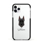 Giant Schnauzer Personalised Apple iPhone 11 Pro in Silver with Black Impact Case