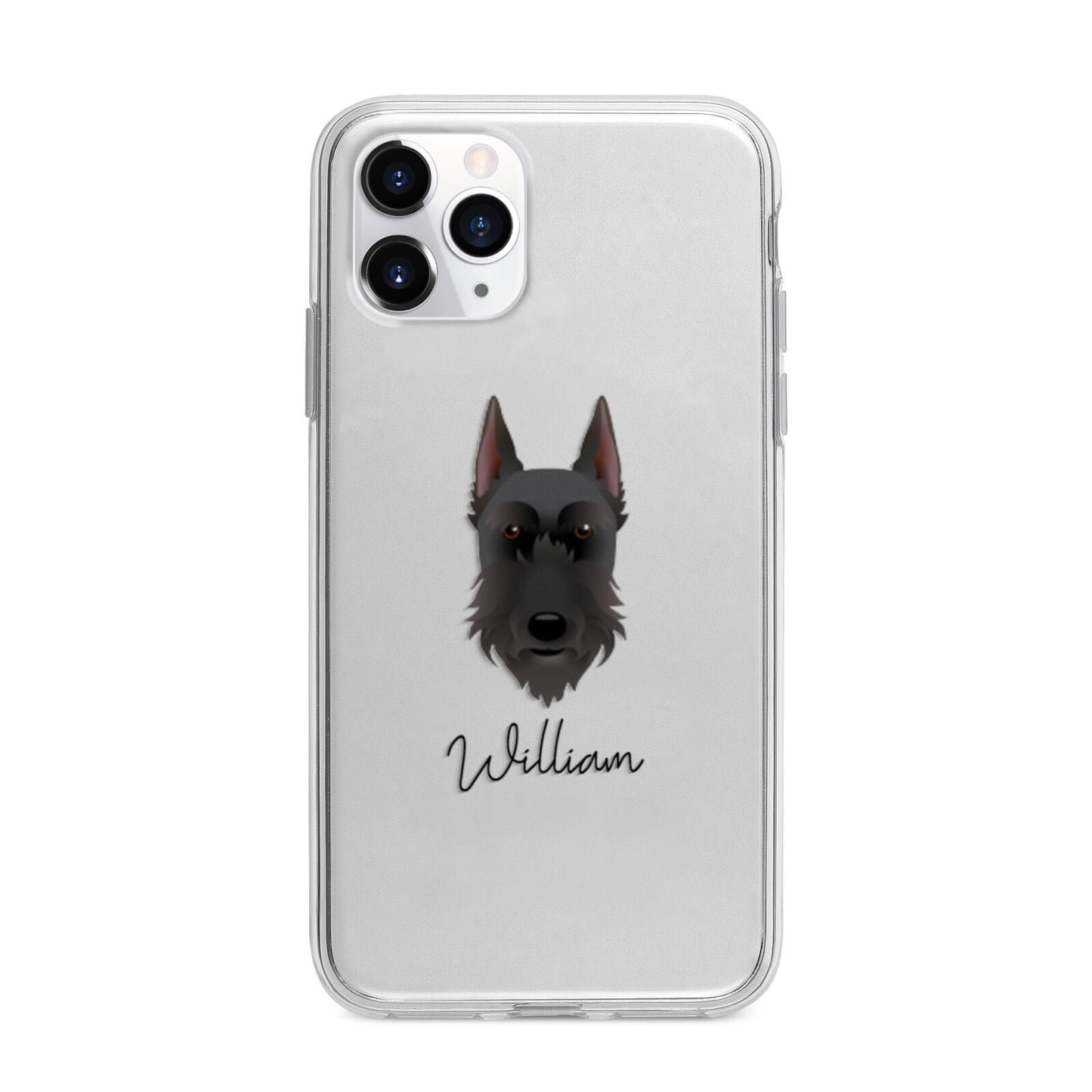 Giant Schnauzer Personalised Apple iPhone 11 Pro in Silver with Bumper Case