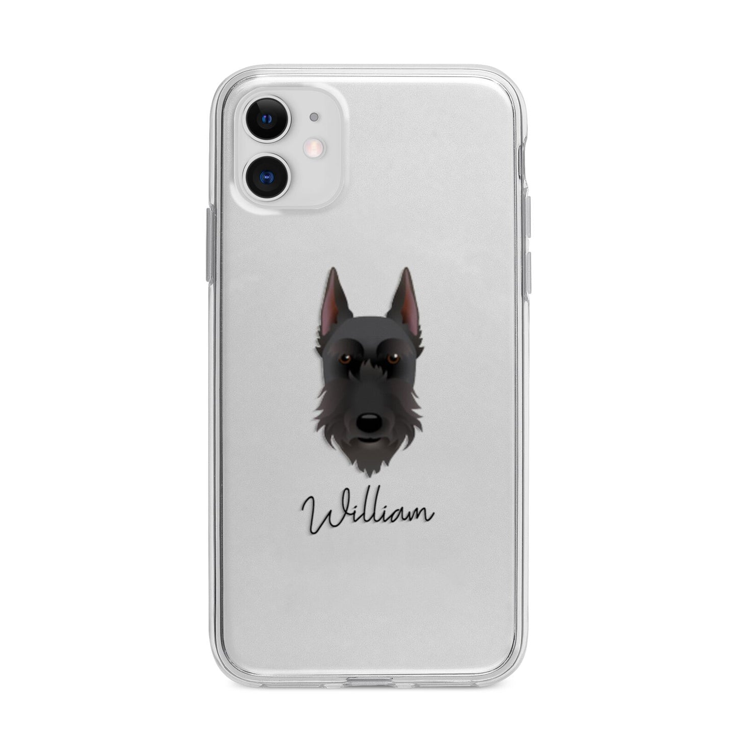 Giant Schnauzer Personalised Apple iPhone 11 in White with Bumper Case