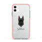 Giant Schnauzer Personalised Apple iPhone 11 in White with Pink Impact Case